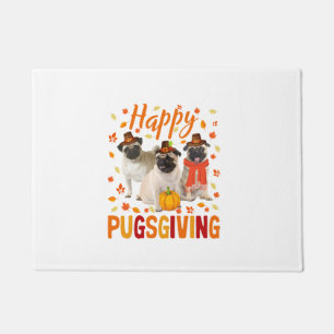 Paillasson Joyeux Pugsgiving mignon Thanksgiving Carlin Chien
