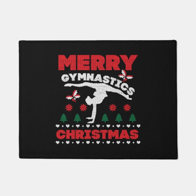 Paillasson Joyeux T-shirt Gymnastique Noël (Devant)
