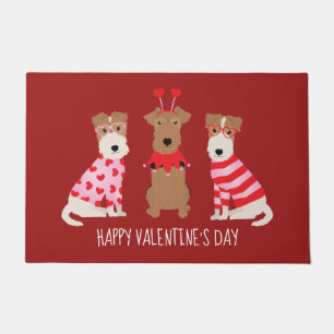 Paillasson Joyeux Valentines Day Welsh Wire Fox Terrier Chien