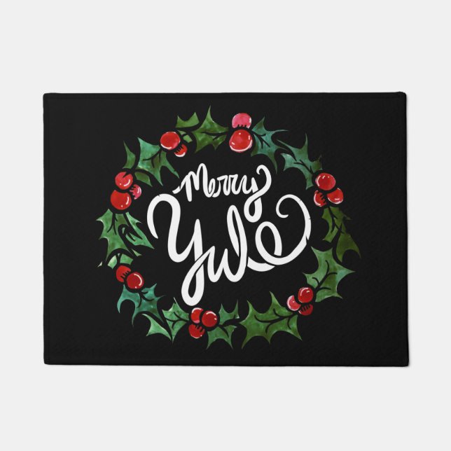 Paillasson Joyeux Yule Pagan Vacances Wiccan Bienheureux Yule (Devant)