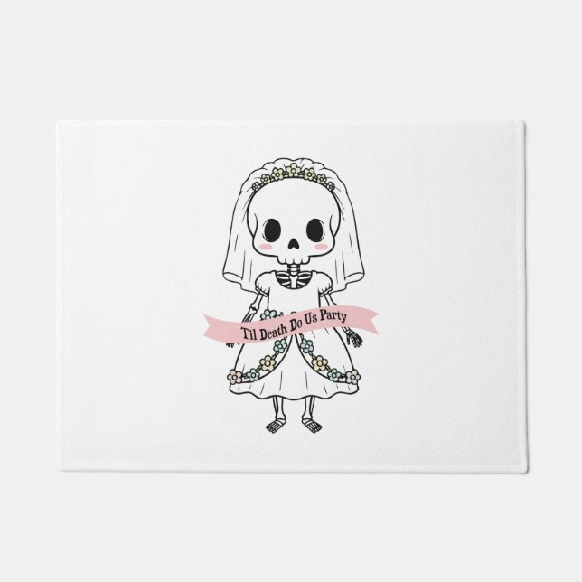 Paillasson Jusqu'à la mort Fêtons-nous Halloween (Devant)