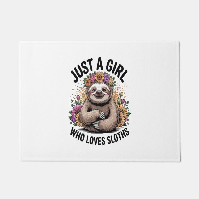 Paillasson juste une fille qui aime les paresseux (Devant)