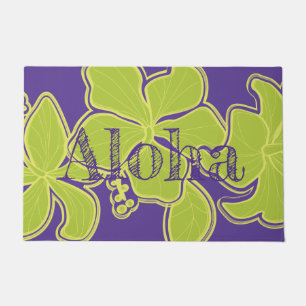 Paillasson Kailua Hibiscus Hawaïen Floral Aloha Violet