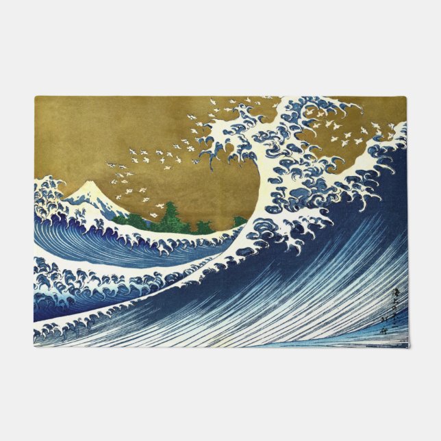 Paillasson Katsushika Hokusai - Grande vague colorée (Devant)