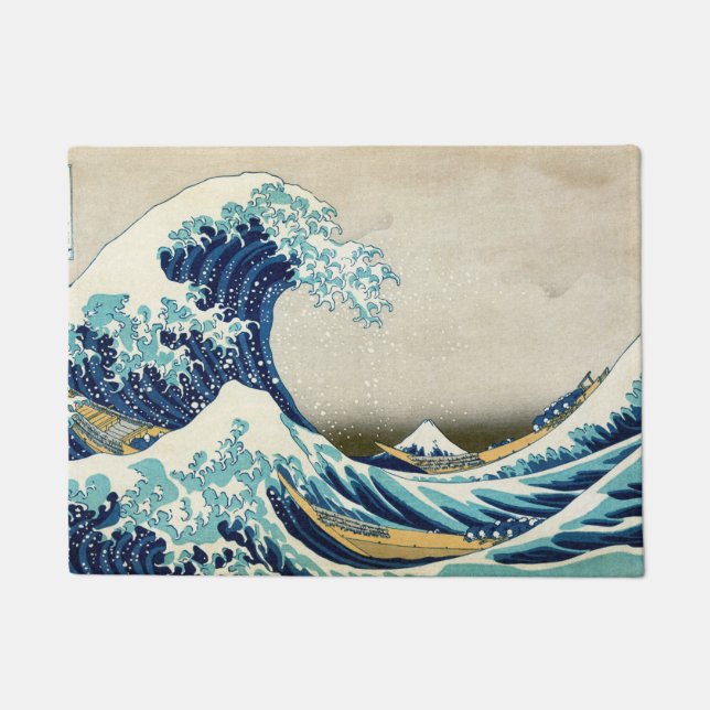 Paillasson Katsushika Hokusai - La Grande vague au large de K (Devant)