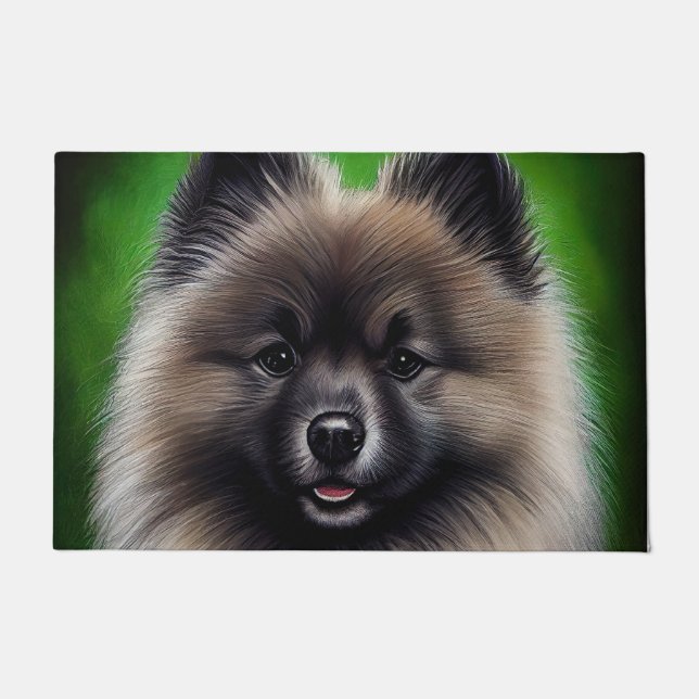 Paillasson Keeshond Dog en tenue de jour St. Patrick (Devant)