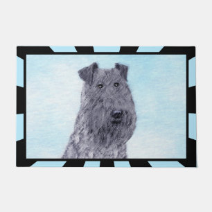Paillasson Kerry Blue Terrier Peinture Cute Original Dog Art