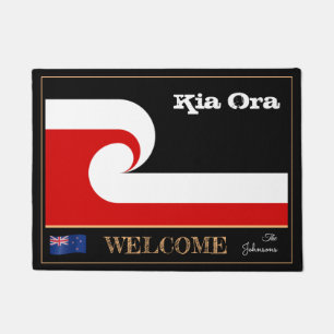 Paillasson Kia Ora et Maori Wave Flag mat NZ/rugby sports