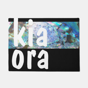 PAILLASSON KIA ORA NOUVELLE-ZÉLANDE PAUA NOIR MAORI NZ KIWI