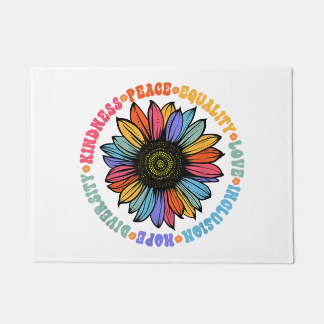 Paillasson Kindness Peace Equality Love Hope Diversity Human (Devant)