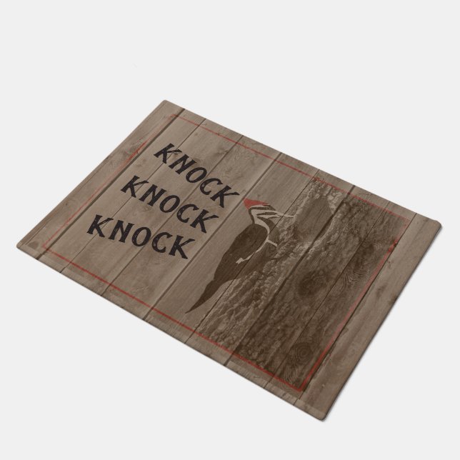 Paillasson Knock Woodland Woodpecker Bird Rustic Nature (Incliné)