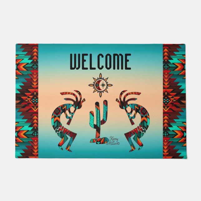 Paillasson Kokopelli Et Cactus (Devant)