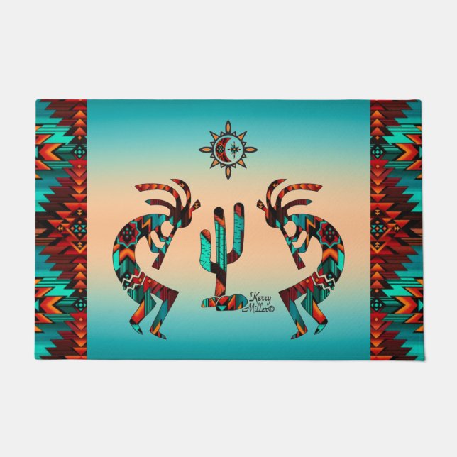 Paillasson Kokopelli Et Cactus (Devant)