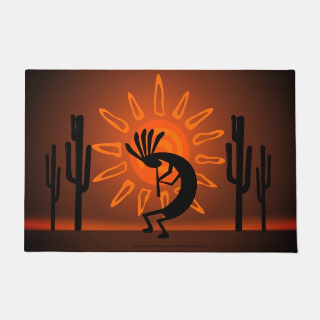Paillasson Kokopelli Soleil Bronisé Désert du coucher de sole (Devant)