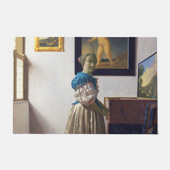 Paillasson La dame debout dans une virginale, Johannes Vermee (Devant)