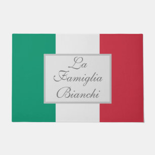 Paillasson La Famiglia Drapeau italien Votre nom de famille p