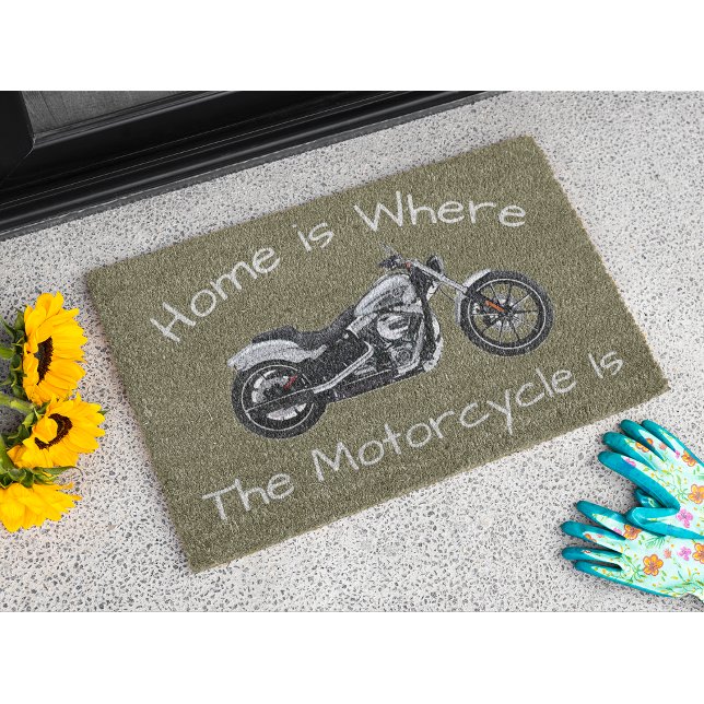 Paillasson La maison est où la moto est porte Bienvenue Mat (Home is Where the Motorcycle is Welcome Doormat)
