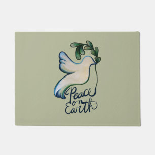 Paillasson La paix sur terre colombe de l'espoir art pacifiqu