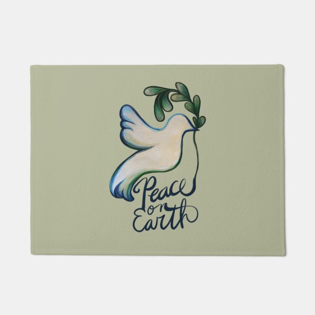 Paillasson La paix sur terre colombe de l'espoir art pacifiqu (Devant)
