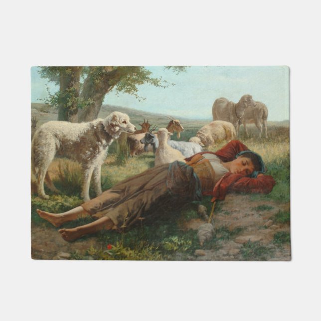 Paillasson La Siesta de la Goatherder Girl (par Carlo Ademoll (Devant)