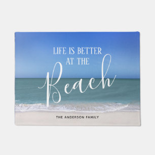 Paillasson La vie est meilleure à la belle photo de la plage