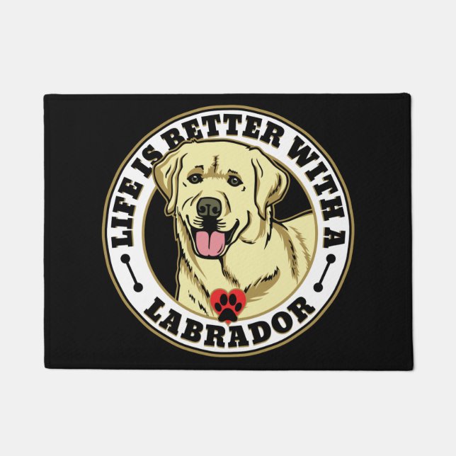 Paillasson La Vie Est Meilleure Avec Un Labrador - Blanc (Devant)