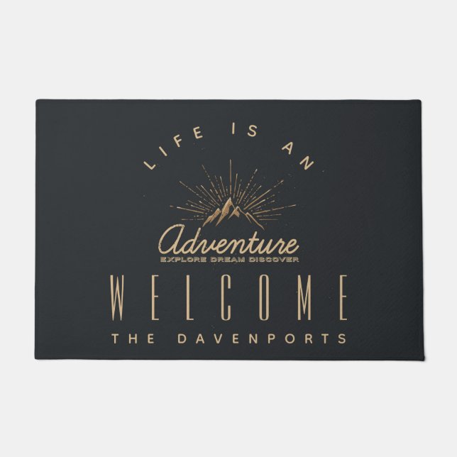 Paillasson La vie est une aventure Explore Dream Découvrir (Devant)