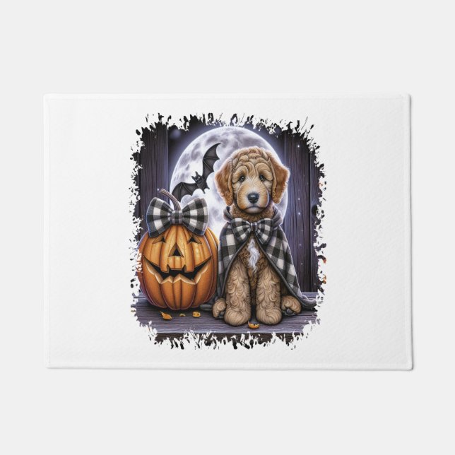 Paillasson Labradoodle chien Carré d'Halloween (Devant)