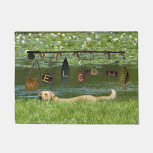 Paillasson Labrador retriever bienvenu nageant