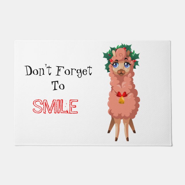 Paillasson lama dans le mat de Noël (Devant)