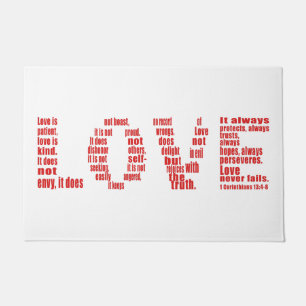Paillasson L'amour est... 1 Corinthiens 13:4-8 Verse de la Bi