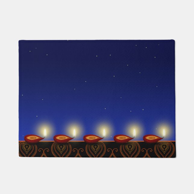Paillasson Lampe de Diwali lumineuse - Mat de porte (Devant)