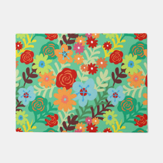 Paillasson L'aquarelle colorée fleurit floral fin