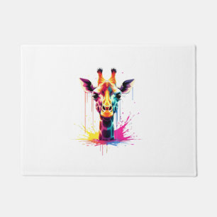 Paillasson L'art animal africain La girafe colorée pour drôle