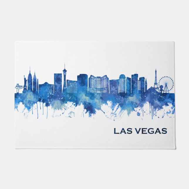 Paillasson Las Vegas Nevada Skyline Blue (Devant)