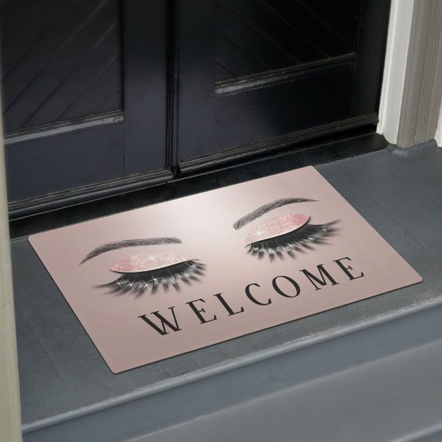 Paillasson Lashes Beauté Salon Rose Gold Bienvenue (Créateur téléchargé)