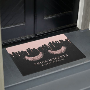 Paillasson Lashes maquillage Artiste Rose moderne goutte d'or