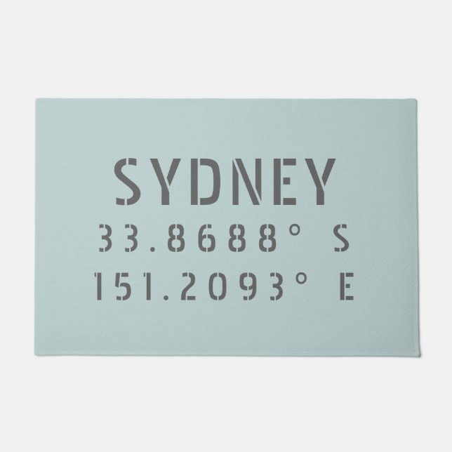 Paillasson Latitude et longitude de Sydney (Devant)