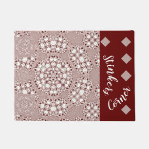 Paillasson LavishlyOn Stellar En vichy Rouge Blanc Chien Chat