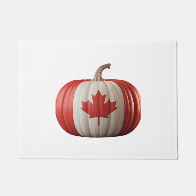Paillasson Le Citrouille du drapeau canadien Maple Leaf remer (Devant)