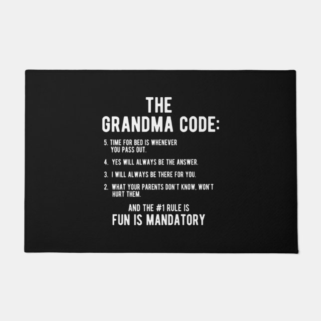 Paillasson Le code de grand-mère | Le plaisir est obligatoire (Devant)