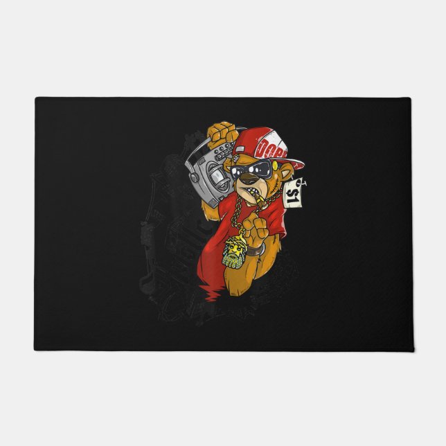 Paillasson Le Hip hop dur Teddy Bear Gangster Rap (Devant)