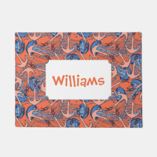 Paillasson Le motif   d'Ancre et de méduses ajoutent votre