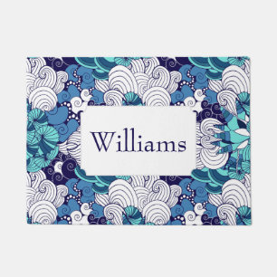 Paillasson Le motif génial de coquillage ajoutent votre nom