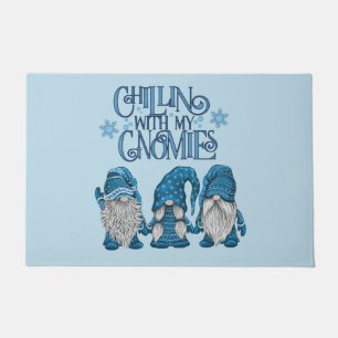 Paillasson Le Trio d'hiver bleu Noël avec mes nanas