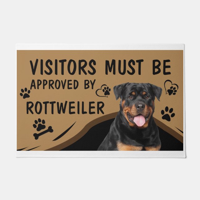 Paillasson Le Visiteur Doit Être Approuvé Par Rottweiler (Devant)