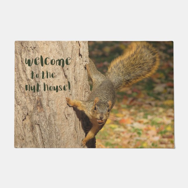 Paillasson L'écureuil Bienvenue à la porte de la Maison des N (Devant)