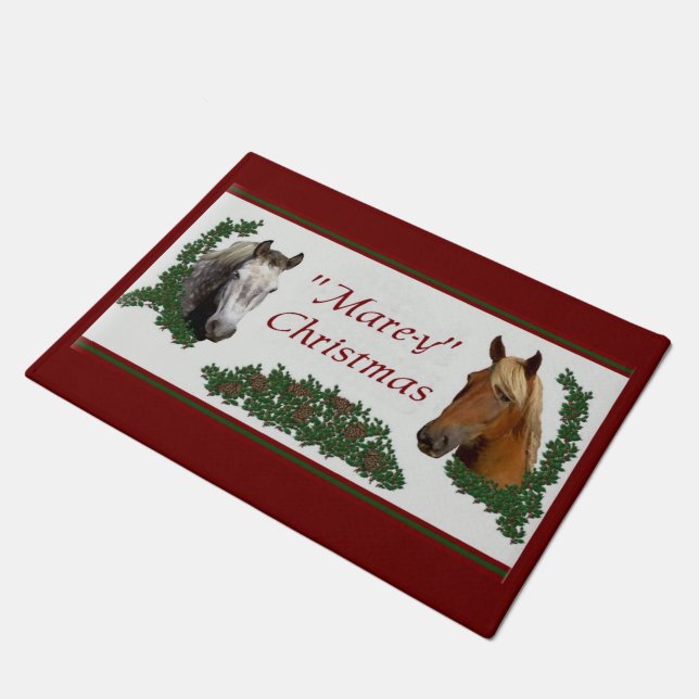 Paillasson Les amateurs de Cheval de Noël Mare-y (Incliné)