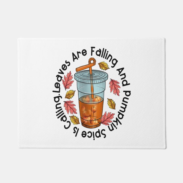 Paillasson Les feuilles Tournent Et Le Citrouille Spice Appel (Devant)