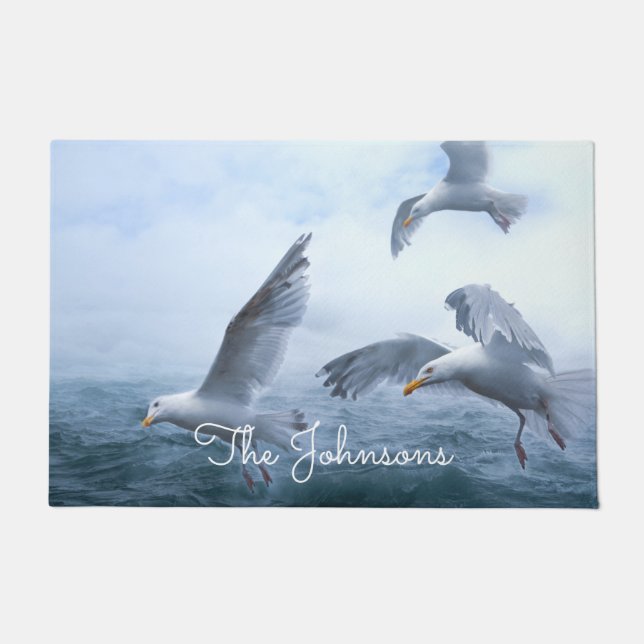Paillasson Les mouettes volent au-dessus de la mer (Devant)